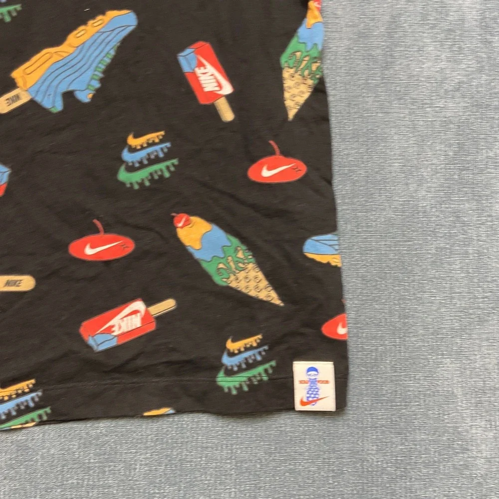 Nike T-Shirt Kids Small Black Ice Cream Print Short Sleeve Crew Neck Casual Wear